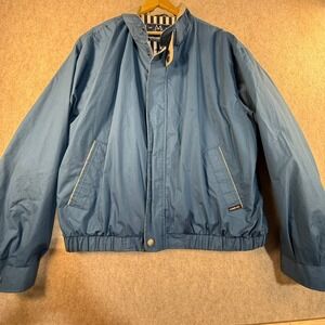 Members Only Vintage Blue Racer Jacket Windbreaker Full Zip Mens L